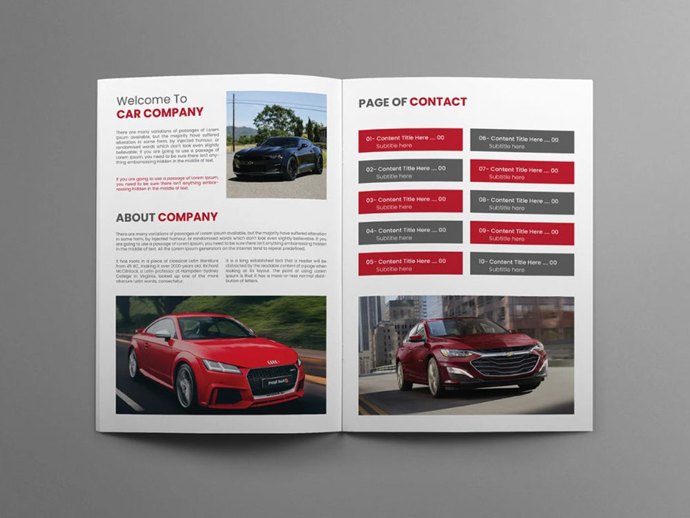Mẫu catalogue ô tô đẹp