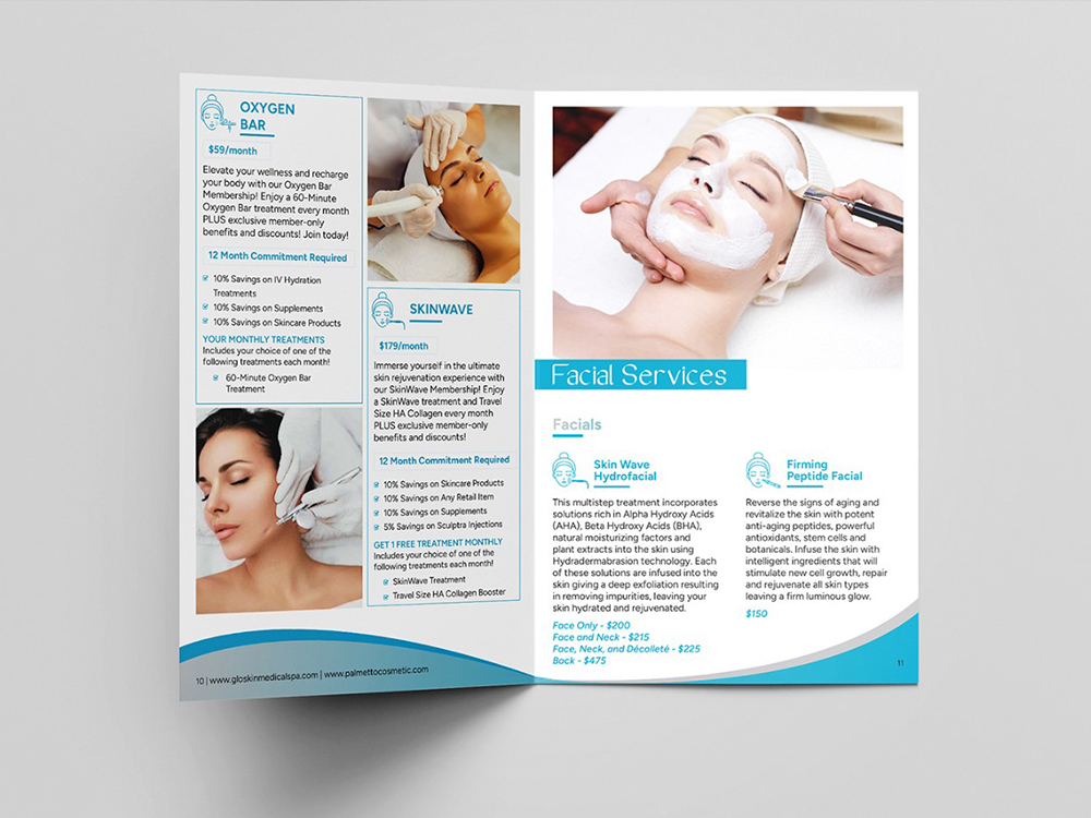 Catalogue spa phong cách tối giản, nhấn mạnh hình ảnh dịch vụ