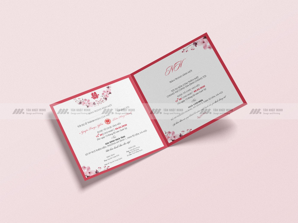 Thiệp cưới gập đôi