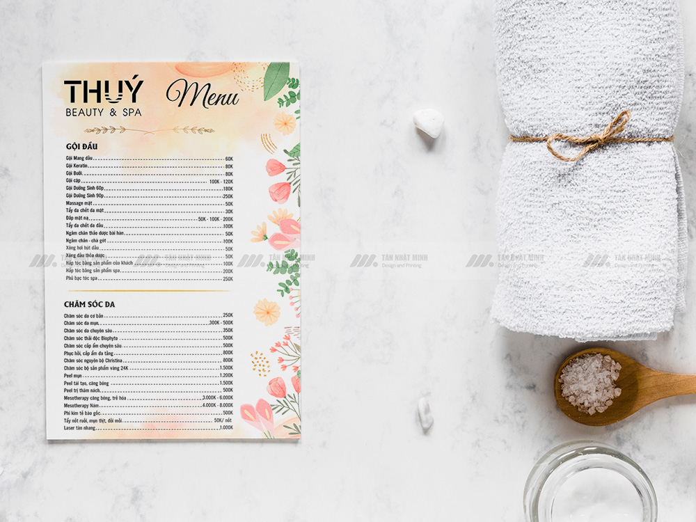 Menu spa đẹp